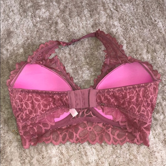 NWOT PINK lace halter bralette - Picture 2 of 3